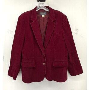 Epitome Vintage Y2K Burgundy Corduroy Blazer Elbow Patches Size M Equestrian